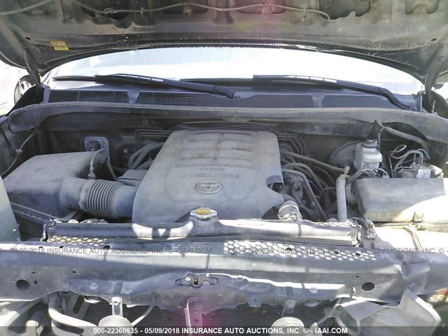 5TFRM5F18CX037284 - 2012 TOYOTA TUNDRA DOUBLE CAB SR5 BLACK photo 10