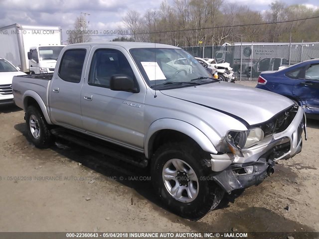 5TEHN72N12Z050575 - 2002 TOYOTA TACOMA DOUBLE CAB SILVER photo 1