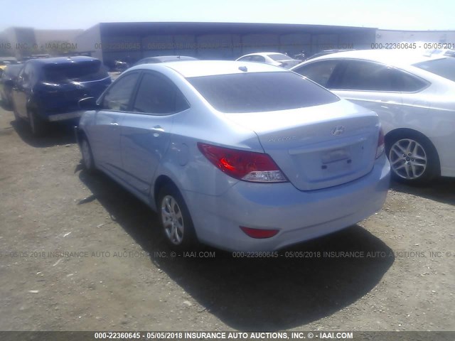 KMHCT4AE0DU541064 - 2013 HYUNDAI ACCENT GLS/GS Light Blue photo 3