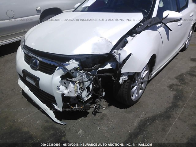 JTHKD5BH0C2092098 - 2012 LEXUS CT 200 WHITE photo 6