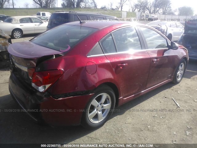 1G1PC5SB5D7142416 - 2013 CHEVROLET CRUZE LT RED photo 4