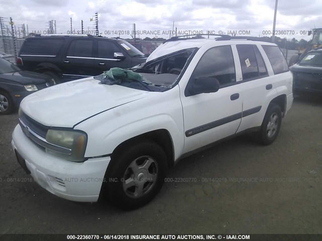 1GNDS13S032254936 - 2003 CHEVROLET TRAILBLAZER  WHITE photo 2