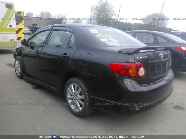 2T1BU40E29C071851 - 2009 TOYOTA COROLLA S/LE/XLE BLACK photo 3