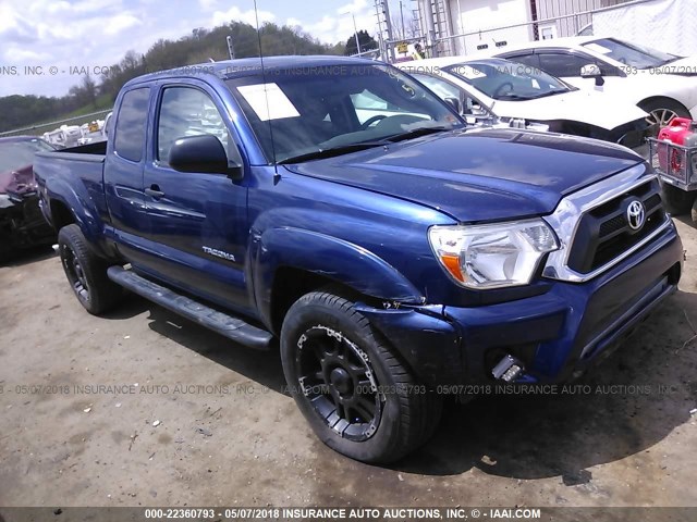 5TFUX4EN7EX028594 - 2014 TOYOTA TACOMA ACCESS CAB BLUE photo 1