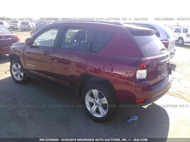 1C4NJCEA0GD633140 - 2016 JEEP COMPASS LATITUDE RED photo 3