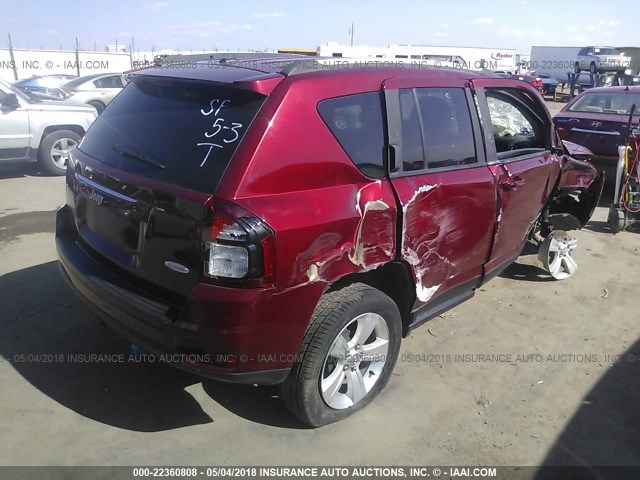 1C4NJCEA0GD633140 - 2016 JEEP COMPASS LATITUDE RED photo 4