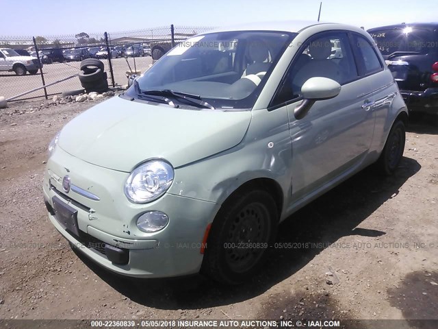 3C3CFFAR9CT384593 - 2012 FIAT 500 POP GREEN photo 2