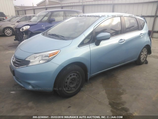 3N1CE2CPXFL362600 - 2015 NISSAN VERSA NOTE S/S PLUS/SV/SL/SR BLUE photo 2