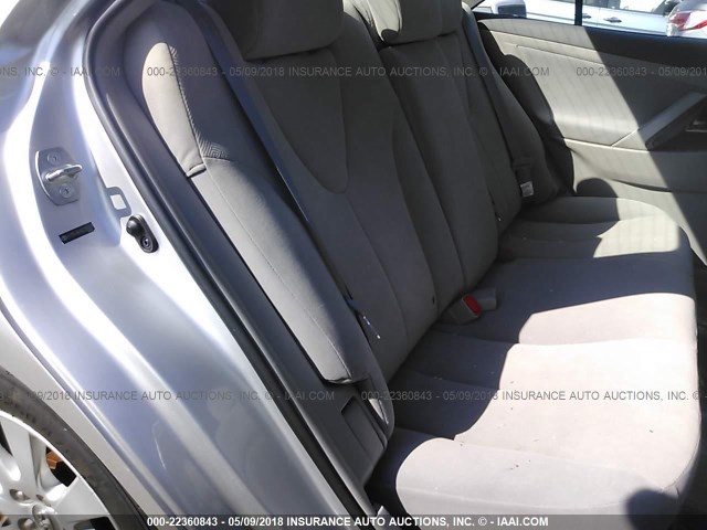 4T1BE46K48U205377 - 2008 TOYOTA CAMRY CE/LE/XLE/SE SILVER photo 8