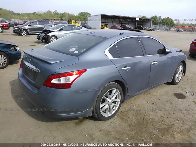 1N4AA5APXAC802653 - 2010 NISSAN MAXIMA S/SV BLUE photo 4