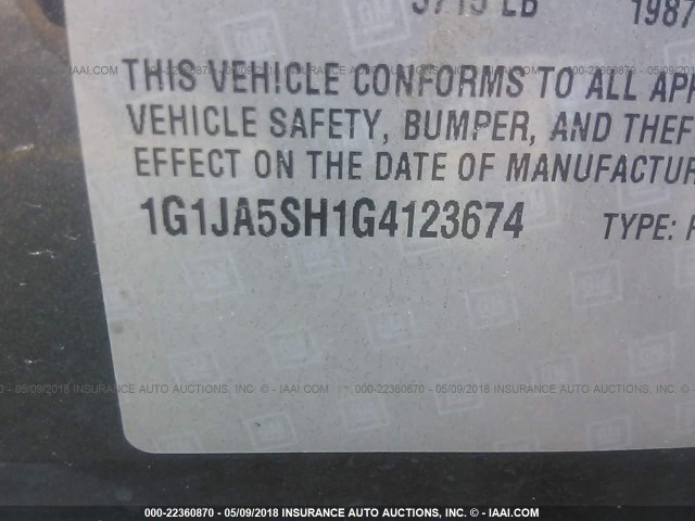 1G1JA5SH1G4123674 - 2016 CHEVROLET SONIC LS BLACK photo 9