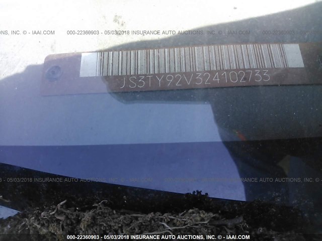 JS3TY92V324102733 - 2002 SUZUKI XL7 PLUS/TOURING/LIMITED/STD BLUE photo 9