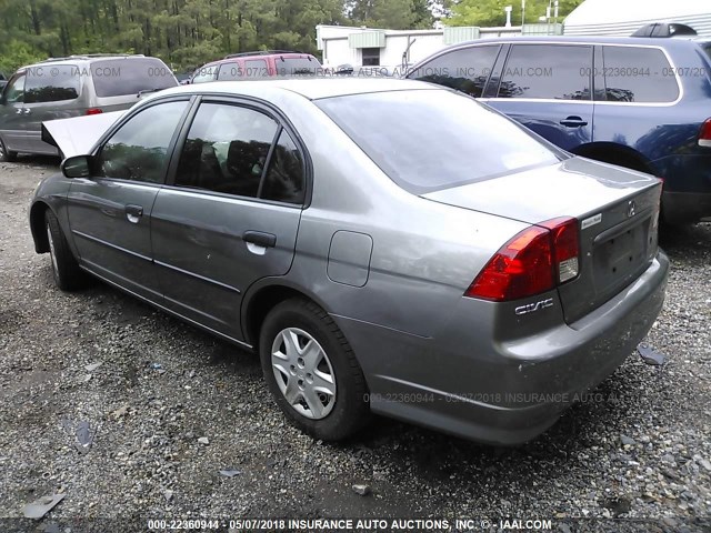 1HGES16305L011000 - 2005 HONDA CIVIC DX VP GRAY photo 3