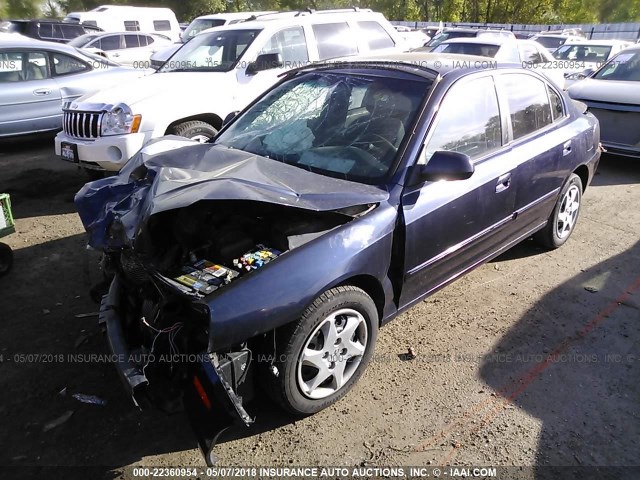 KMHDN46D65U949200 - 2005 HYUNDAI ELANTRA GLS/GT BLUE photo 2