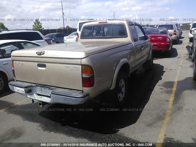 4TAWN72NXXZ456120 - 1999 TOYOTA TACOMA XTRACAB GOLD photo 4