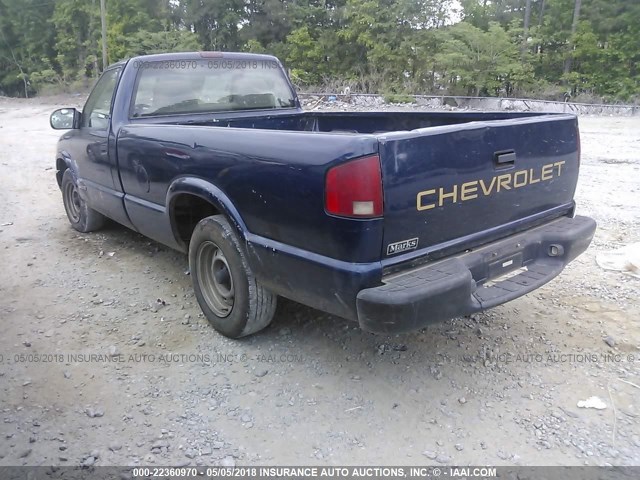 1GCCS1459Y8303424 - 2000 CHEVROLET S TRUCK S10 BLUE photo 3