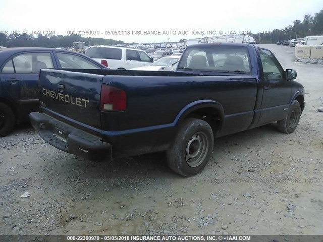 1GCCS1459Y8303424 - 2000 CHEVROLET S TRUCK S10 BLUE photo 4