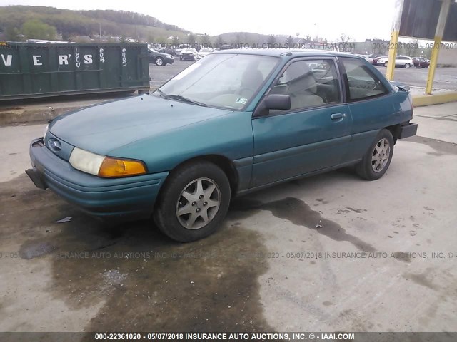 1FARP11J2RW339150 - 1994 FORD ESCORT LX/SPORT GREEN photo 2