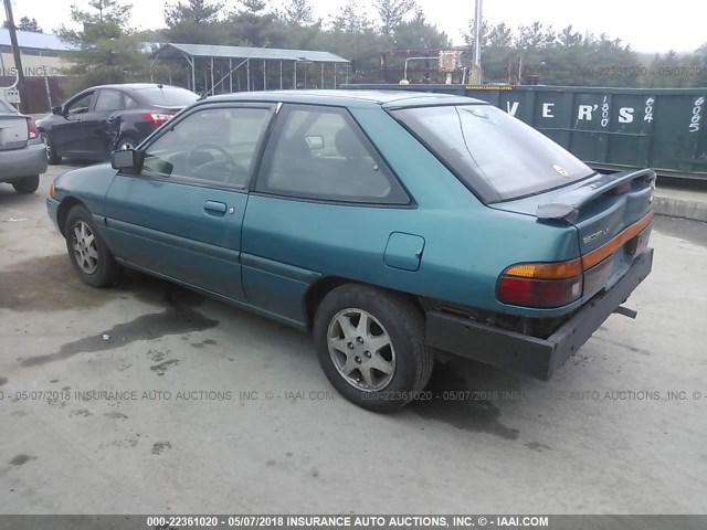 1FARP11J2RW339150 - 1994 FORD ESCORT LX/SPORT GREEN photo 3