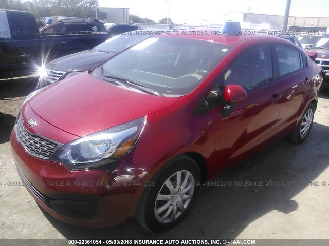 KNADM4A37F6507437 - 2015 KIA RIO LX RED photo 2