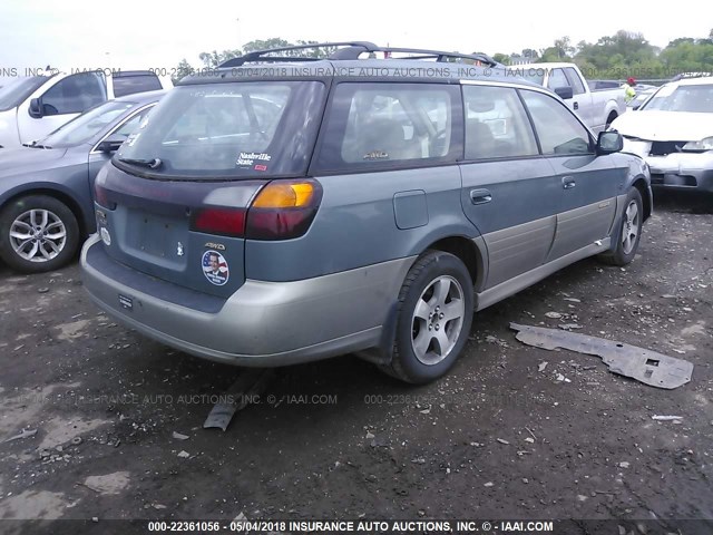 4S3BH806X17632646 - 2001 SUBARU LEGACY OUTBACK H6 3.0 LL BEAN GREEN photo 4