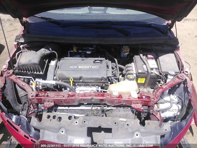 1G1JA6SH7D4160780 - 2013 CHEVROLET SONIC LS 红色 照片 10
