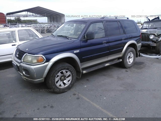 JA4LS31R62J014224 - 2002 MITSUBISHI MONTERO SPORT XLS BLUE photo 2