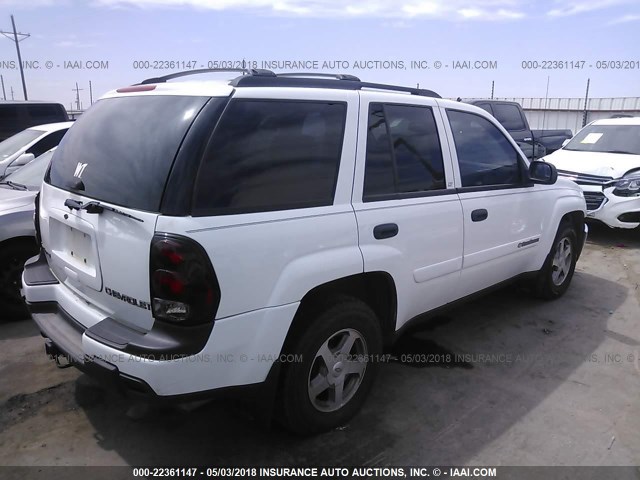 1GNDS13S032343387 - 2003 CHEVROLET TRAILBLAZER  WHITE photo 4