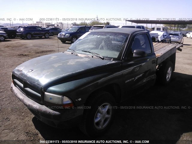 1B7FL26X7YS669061 - 2000 DODGE DAKOTA GREEN photo 2