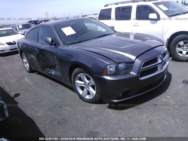 2C3CDXHGXEH274700 - 2014 DODGE CHARGER SXT GRAY photo 1