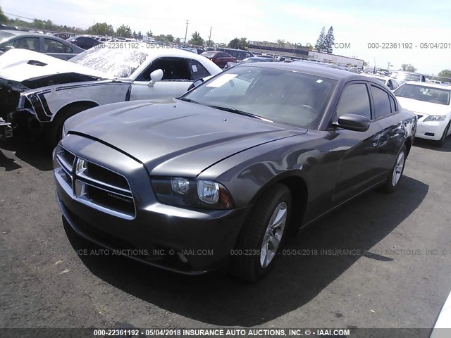 2C3CDXHGXEH274700 - 2014 DODGE CHARGER SXT GRAY photo 2