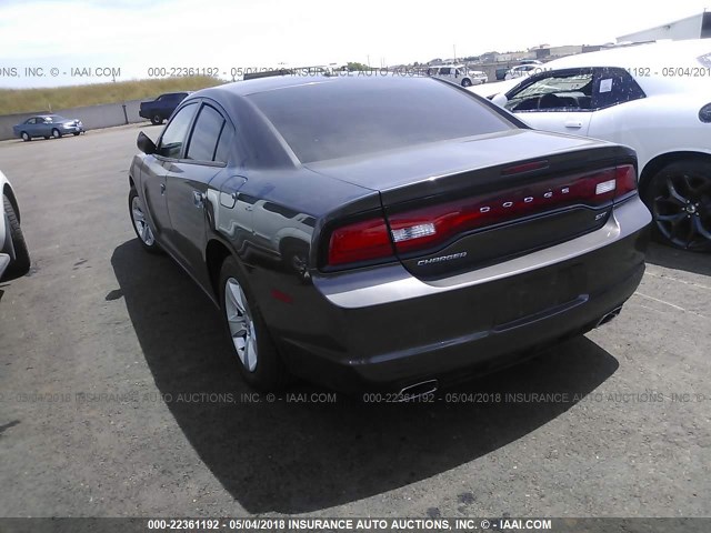 2C3CDXHGXEH274700 - 2014 DODGE CHARGER SXT GRAY photo 3