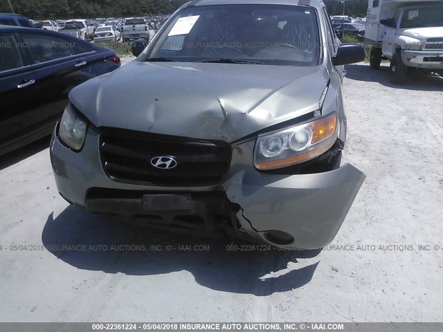 5NMSG13D19H269999 - 2009 HYUNDAI SANTA FE GLS GREEN photo 6