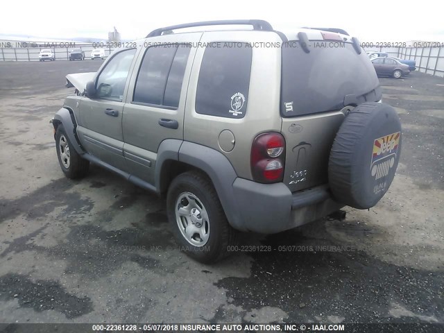 1J4GL48KX6W279749 - 2006 JEEP LIBERTY SPORT 金色 照片 3