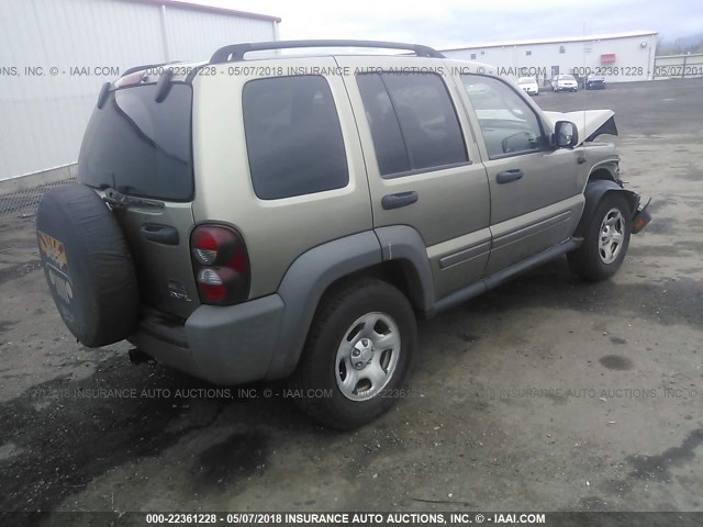 1J4GL48KX6W279749 - 2006 JEEP LIBERTY SPORT 金色 照片 4
