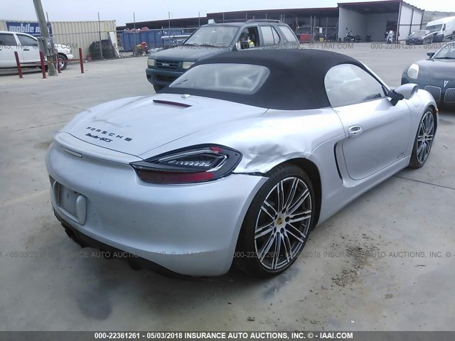 WP0CB2A81FS140336 - 2015 PORSCHE BOXSTER S SILVER photo 4