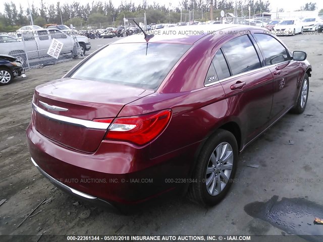 1C3CCBBB7DN618847 - 2013 CHRYSLER 200 TOURING RED photo 4