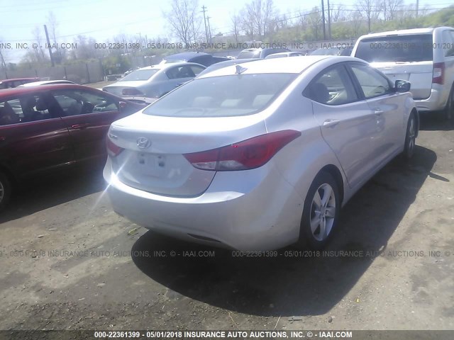 KMHDH4AE7CU332702 - 2012 HYUNDAI ELANTRA GLS/LIMITED SILVER photo 4