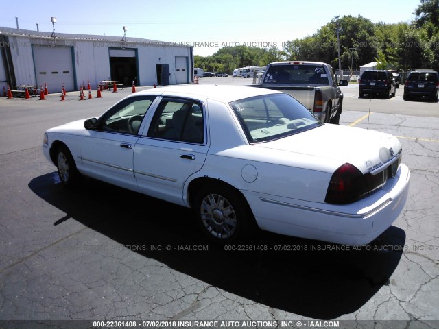 2MEFM74W95X648823 - 2005 MERCURY GRAND MARQUIS GS WHITE photo 3