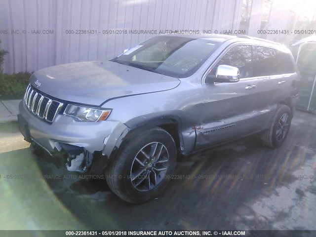 1C4RJFBG1HC791313 - 2017 JEEP GRAND CHEROKEE LIMITED GRAY photo 2