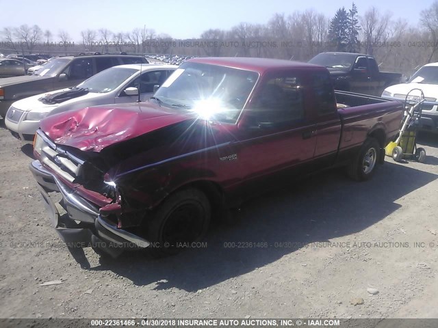 1FTCR14UXTPA64127 - 1996 FORD RANGER SUPER CAB RED photo 2