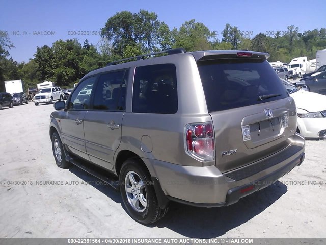 2HKYF18627H505048 - 2007 HONDA PILOT EXL GOLD photo 3