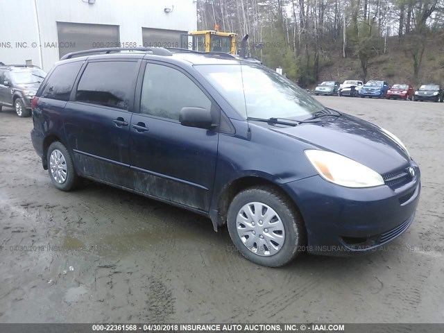 5TDZA23CX4S037811 - 2004 TOYOTA SIENNA CE/LE BLUE photo 1