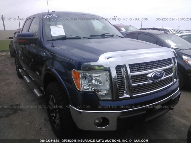 1FTFW1ET8BFC94104 - 2011 FORD F150 SUPERCREW BLUE photo 1