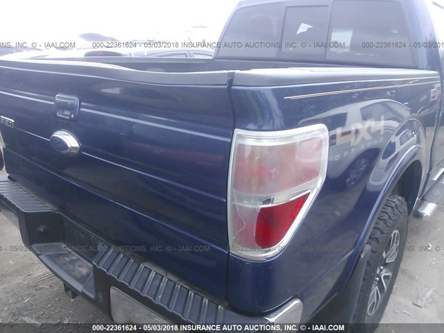 1FTFW1ET8BFC94104 - 2011 FORD F150 SUPERCREW BLUE photo 6