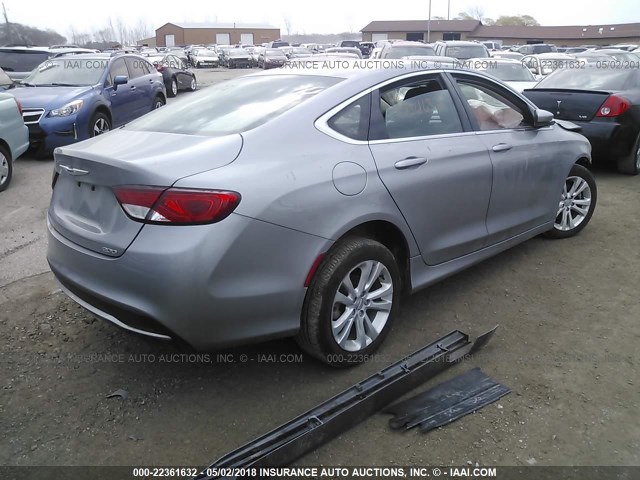 1C3CCCAB6FN502405 - 2015 CHRYSLER 200 LIMITED SILVER photo 4