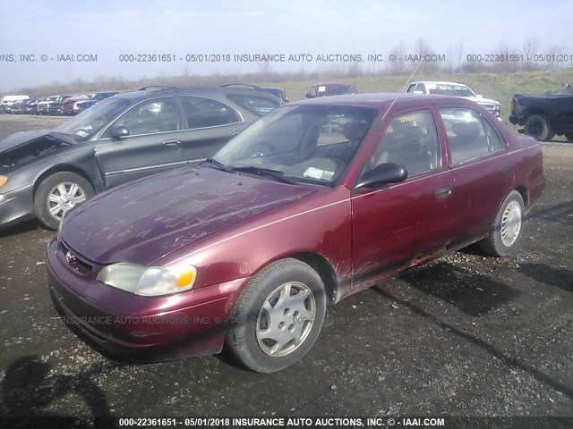 2T1BR12E7XC118446 - 1999 TOYOTA COROLLA VE/CE/LE MAROON photo 2