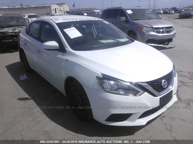 3N1AB7AP4HL646842 - 2017 NISSAN SENTRA S/SV/SR/SL WHITE photo 1