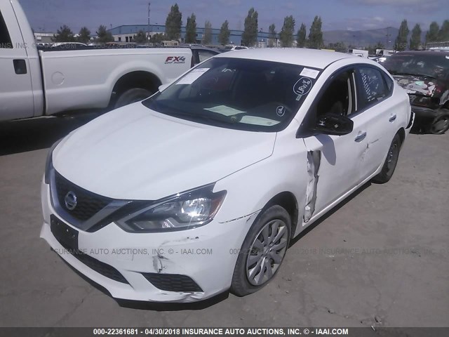 3N1AB7AP4HL646842 - 2017 NISSAN SENTRA S/SV/SR/SL WHITE photo 2