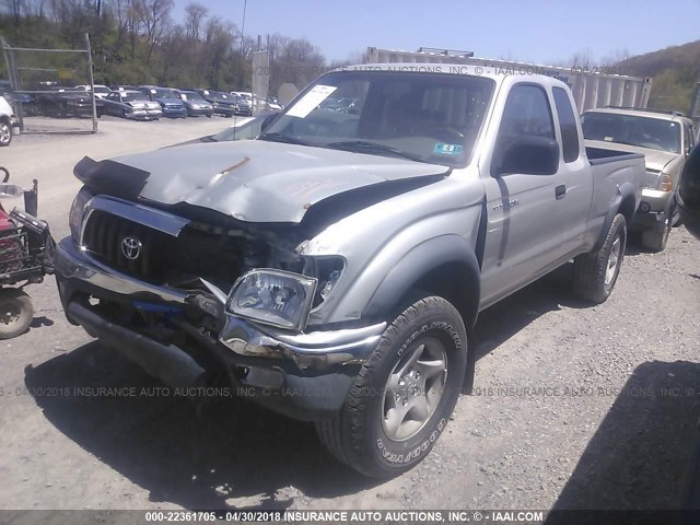 5TEWN72N53Z230747 - 2003 TOYOTA TACOMA XTRACAB SILVER photo 2